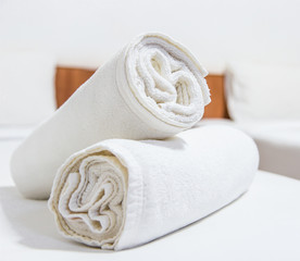 Towels on the bed