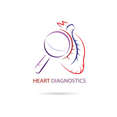 Heart diagnostics symbol design, vector illustration 
