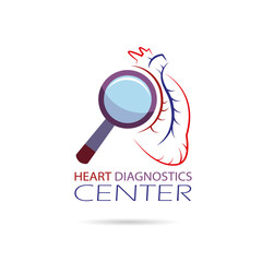 Heart diagnostics symbol design, vector illustration 