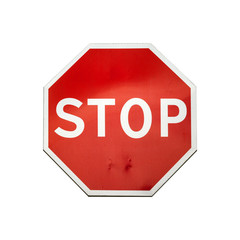 Obraz premium Classical Stop road sign isolated on white