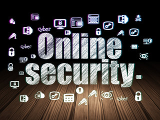 Safety concept: Online Security in grunge dark room