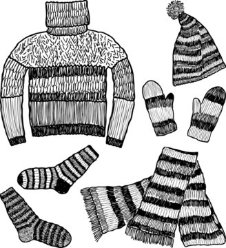 knitted warm clothes