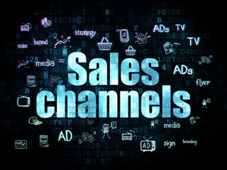 Advertising concept: Sales Channels on Digital background