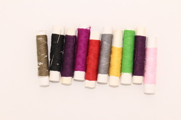 Isolated colorful thread set