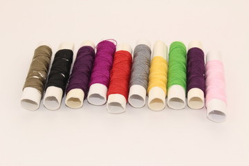 Isolated colorful thread set