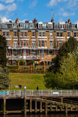 Victorian Terraced houses on the bank of Thames