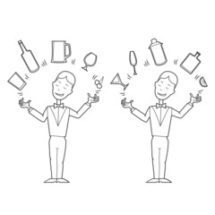 Juggling barman