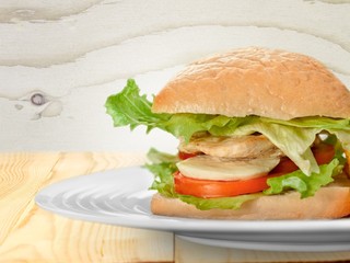 Sandwich. Sliced ham sandwich