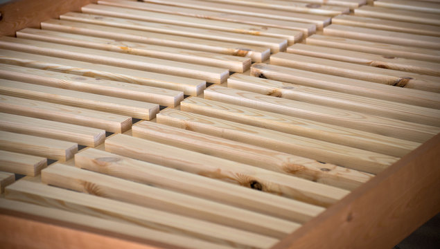 Wooden slats bed
