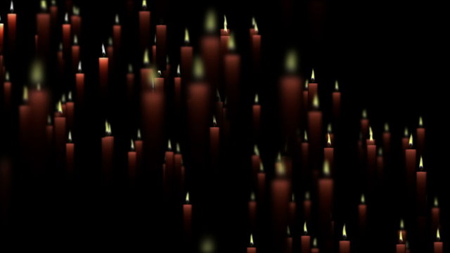 Candles Particles World ROTATING with alpha channel