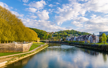 Fototapeta na wymiar View of Besancon over the Doubs River - France