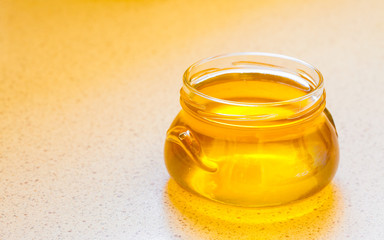 Jar of organic floral honey