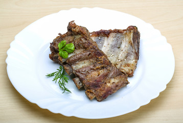 Roasted pork ribs