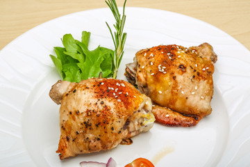 Roasted chicken thighs