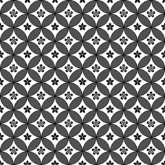 Black and White Vector Flower Pattern