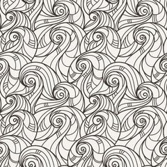 Vector seamless hand-drawn pattern of curls