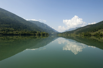 Fototapeta na wymiar Beautiful landcape of river Drina
