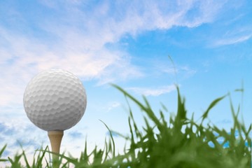 Golf. Golf Ball Clear Blue Sky