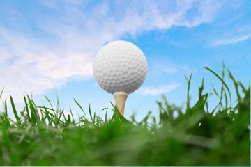 Golf. Golf Ball Clear Blue Sky
