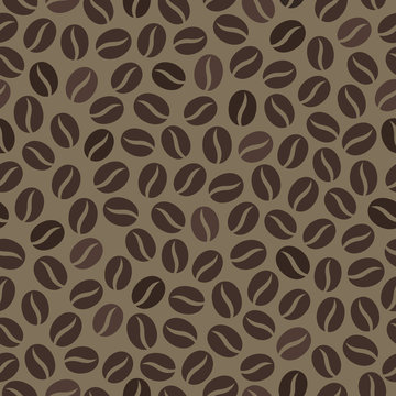 Seamless wallpaper pattern with coffee beans