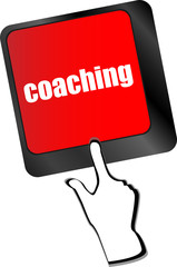 Coaching Button on Modern Computer Keyboard vector