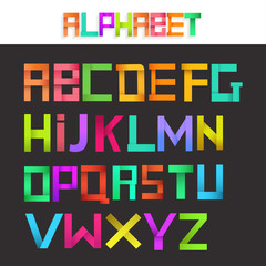 Colorful ribbon alphabet set. Creative concept. 