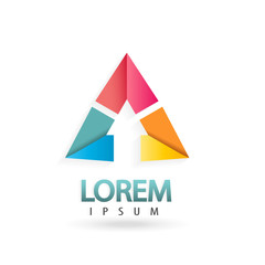 Colorful triangle logo design. Trendy business concept. 