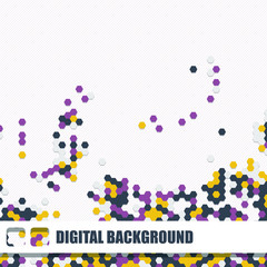 Vector background of different color hexagons