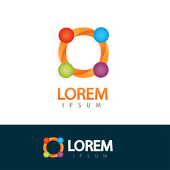 Social teamwork logo design. Trendy business concept. 