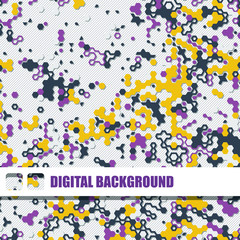 Vector background of different color hexagons