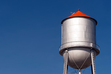 Small Town Water Tower Utilitiy Infrastructure Storage Reservoir