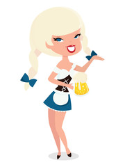 Fototapeta premium Retro Pin Up Oktoberfest Beer Wench Girl