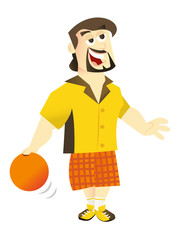 Cartoon Happy Bowler