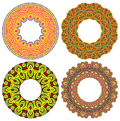 Set of geometrical ornamental round frames