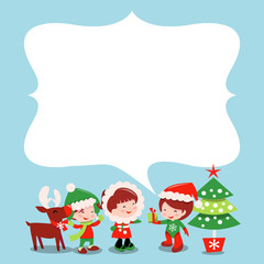 Christmas Winter Kids Messsage copy space