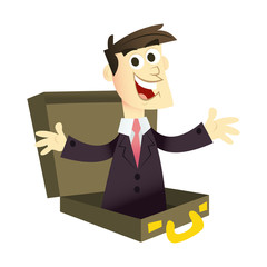 Businessman Pop up From Briefcase