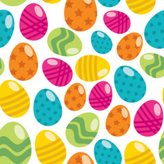Multicolor Easter Eggs Seamless Pattern Background.