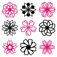 Floral Filigree Flourish Line Art