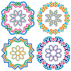 Set of geometrical ornamental round frames