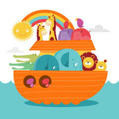 Happy Colorful Noah's Ark