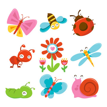 Happy Sweet Garden Bugs Icons