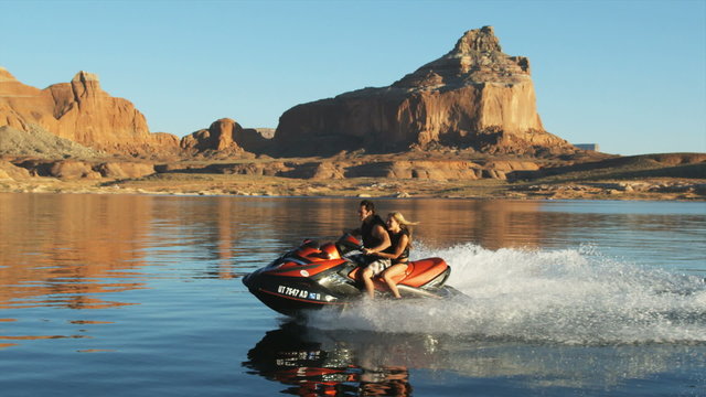 couple on a wave runner