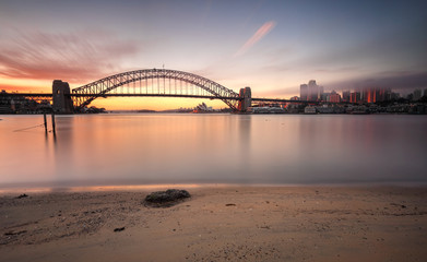 Naklejka premium Sunrise Sydney cityscape Australia