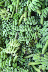 Heap of green banana.