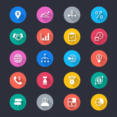 Business simple color icons