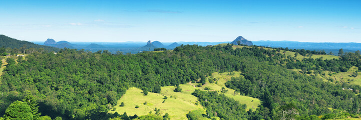 Hills and pasture of the Sunshine Coast hinterland. © Photography by Rob D