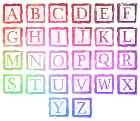 alphabet metal stamp letters color