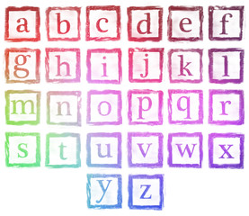 alphabet metal stamp small letters color