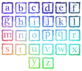 alphabet metal stamp small letters colorful