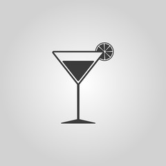 The cocktail icon. Alcohol symbol. Flat